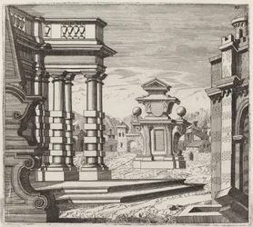 Fantaisie architecturale avec portails et monuments