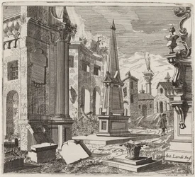 Paysage fantastique avec ruines