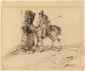 Cavalier avec paysan