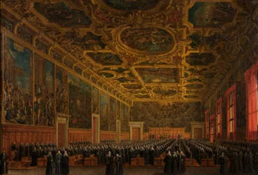 Le doge Morosini reçoit le bâton de commandement