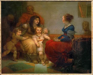Cornelie, mere des Gracques - Cornelia, mère des Gracques avec ses fils Tiberius et Gaius, et sa fille Sempronia ...