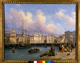 Vue du port de Trieste, peinture de G. Canelia