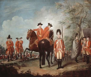 Deux chevaux du régiment, 25e Régiment de Pied, Minorque, vers 1769