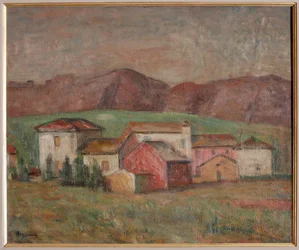 Village au pied des montagnes