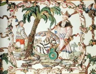 Salon Chino (Chambre Chinoise), détail du mur, 1769