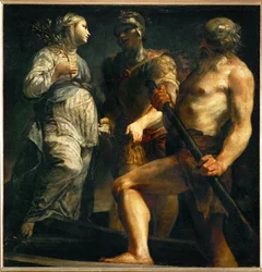 Énée, la Sibylle et Charon (peinture sur toile)