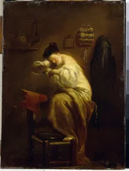 Femme à la recherche de puces