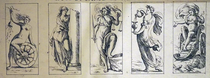 Cartes de tarot du XVIIe siècle par Giuseppe Maria Mitelli