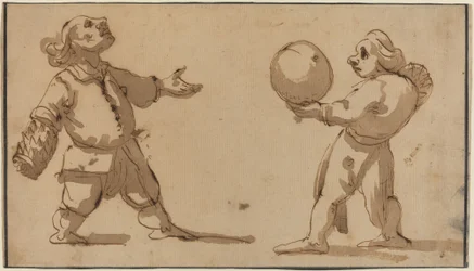 Caricature avec joueurs de balle
