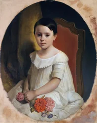 Petite fille avec des fleurs