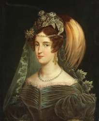 Portrait de Maria Cristina de Savoie 1812-1836, Reine des Deux-Siciles, 1830