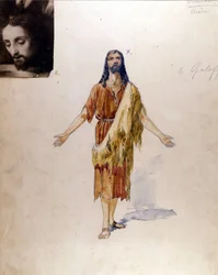 Richard Strauss : "Salomé" costume par Giuseppe Palanti pour le rôle de Jokanaan pour le théâtre La Scala de Milan en 1912