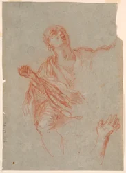 Dessin, études des bras, des mains et des draperies des pleureuses, fin du XVIIIe siècle