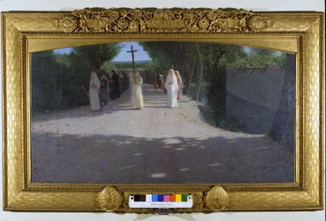 La procession. Peinture de Giovanni Pellizza da Volpedo (1868-1907)