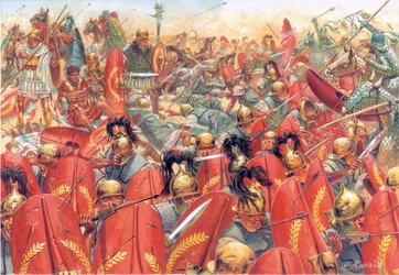 Rome antique : la bataille de Carrhes (ou Charan) a vaincu les légions romaines sous le général Crassus, par les Parthes dirigés par le général Surena le 9 juin