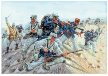 Marche ou crève Soldats de la Légion étrangère française - Illustration de Giuseppe Rava