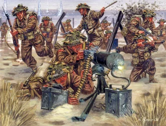 Seconde Guerre mondiale : débarquement en Normandie en juin 1944, soldats anglais