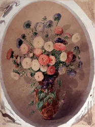 Bouquet de marguerites Aquarelle de Giuseppe Roda (19e siècle) 1863 Dim 70x51 cm Gênes, Galleria d
