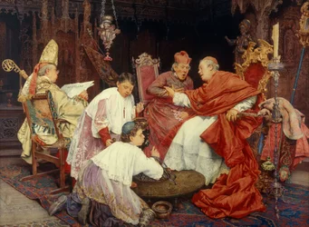 Cardinaux dans un intérieur