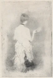 Jeune femme élégante vue de dos