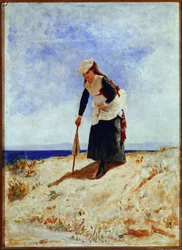 Une femme sur le sable
