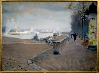 La Seine à Paris. Peinture de Giuseppe Nittis (1846-1884)