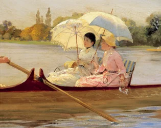 Femmes en bateaux sur la Tamise