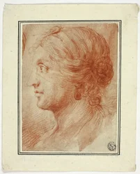 Buste de femme de profil à gauche