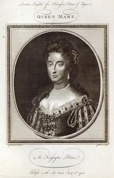 La reine Mary au palais de Kensington, gravée pour l