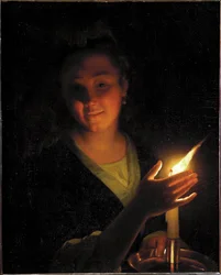 Femme avec une lumière
