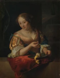 Jeune femme avec citron