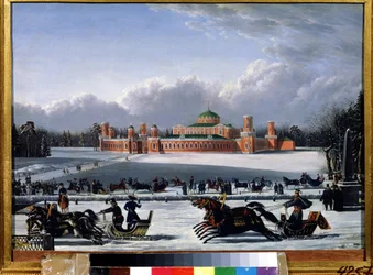 Course de traîneaux dans le parc Petrovsky à Moscou