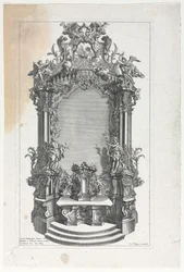 Modèle pour autel pour sculpteurs sur bois