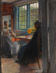 Femmes à la fenêtre du jardin