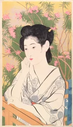 Femme à un hôtel de source chaude