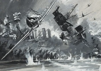 Pearl Harbour, 7 décembre 1941 (gouache sur papier)