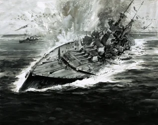 Navire de guerre en perdition