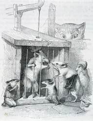 Souris piégée entourée de sa famille déchirée - par Grandville