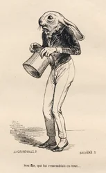 Lievre peureux en costume de dandy (Histoire d