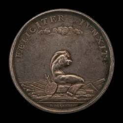 Emblèmes des arts avec le Torse du Belvédère, 1673