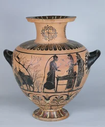 Hydrie ionienne archaïque représentant Hermès faisant semblant de dormir, de Cerveteri