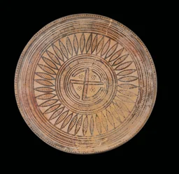 Pyxis attique, période géométrique tardive, vers le 3e quart du 8e siècle av. J.-C.