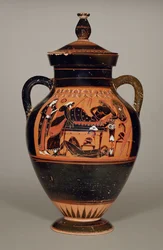 Amphore ventrue représentant Priam et Achille, c.550 av. J.-C.