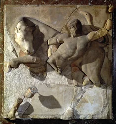 Hercule combattant le taureau crétois, l