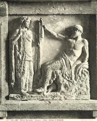 Zeus et Héra, métope du Temple E à Sélinonte, Sicile