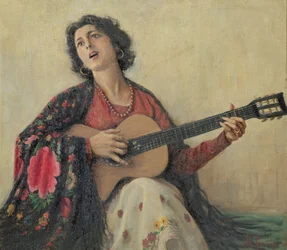 Femme avec guitare