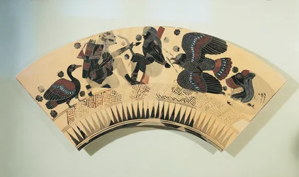 Fragment de vase représentant Héraclès libérant Prométhée de son supplice par un aigle