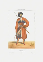 Un homme Kabardin De : Scènes, paysages, mœurs et costumes du Caucase, 1840