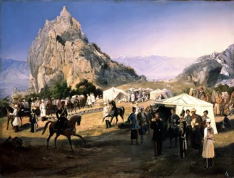 Le régiment de dragons de Nijni-Novgorod en bivouac à Karaagach