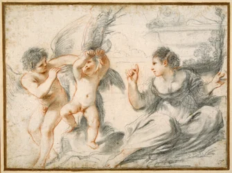 Vénus réprimandant Cupidon, tandis qu